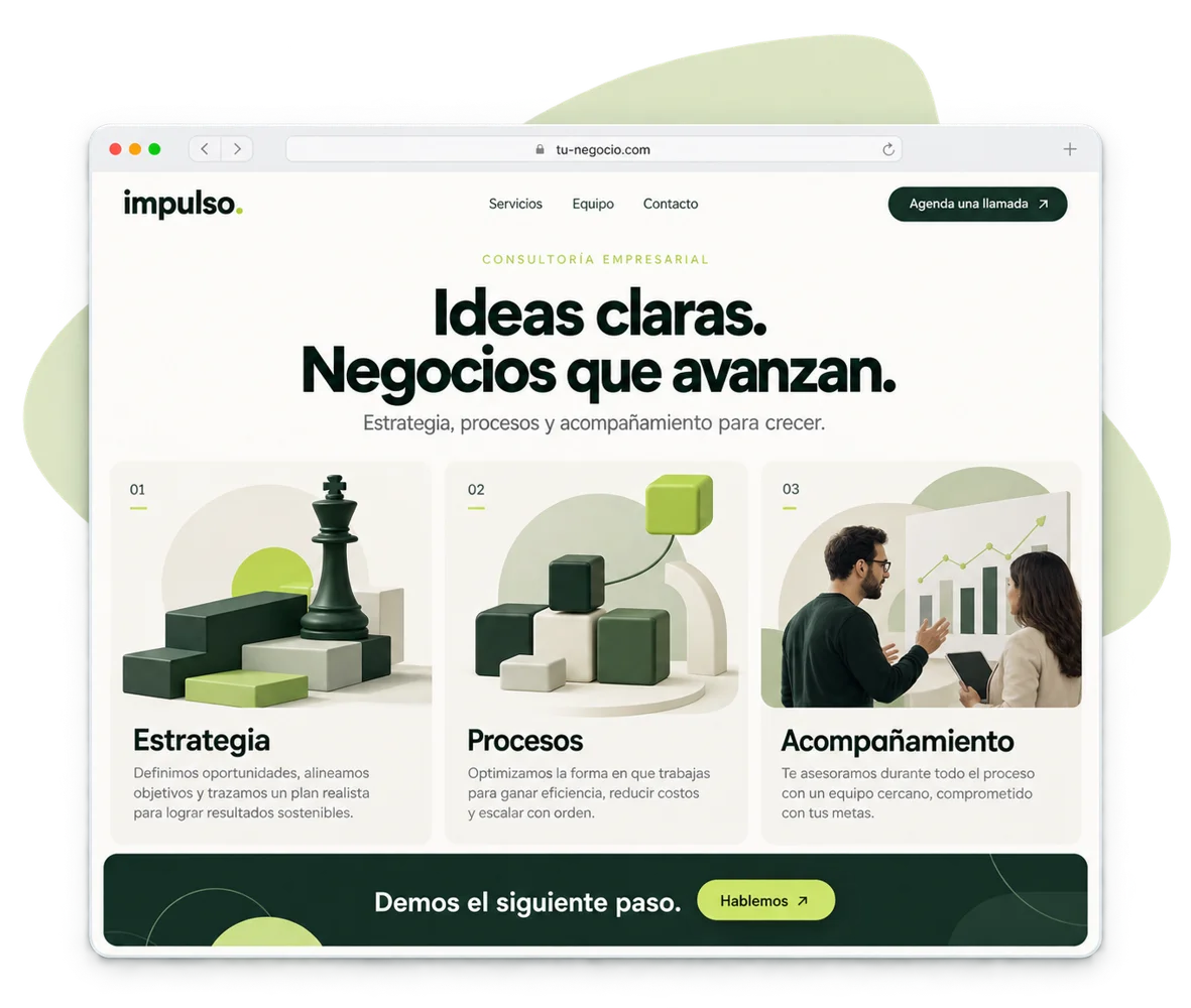 Ejemplo ilustrativo de web para servicios profesionales
